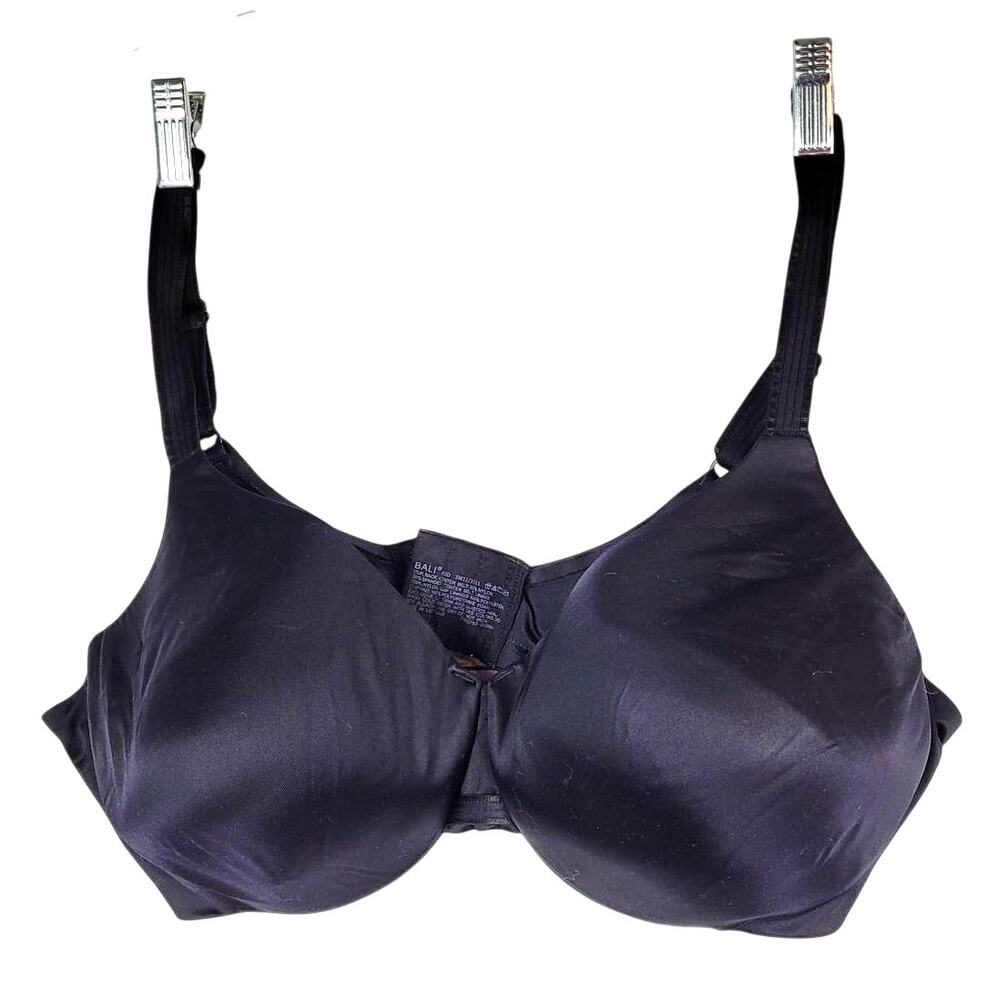 Bali Underwire Bra 42D Black One Smooth U Smoothing & Concealing Contour Lined